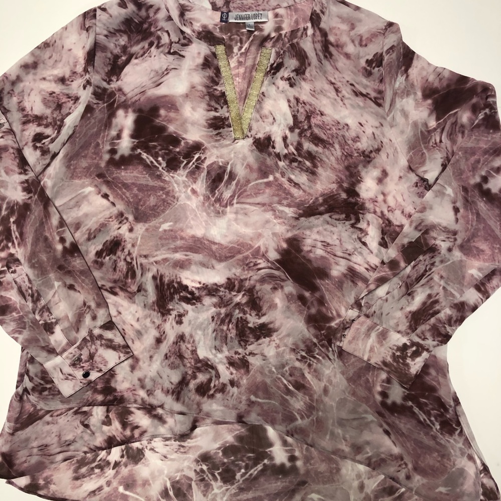 Jennifer Lopez Large Blouse beads on be neckline
